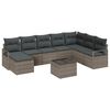 vidaXL Sofa Set 9 pcs Light Grey Poly Rattan