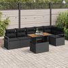 vidaXL Garden Sofa Set with Storage 7 pcs Black Poly rattan