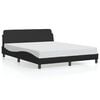 vidaXL Bed Frame "Dover" Black 152x203 cm Queen Faux Leather