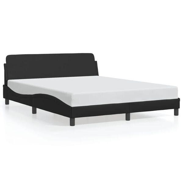 vidaXL Bed Frame "Dover" Black 152x203 cm Queen Faux Leather