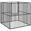 vidaXL Dog Playpen 4 Panel Black Galvanised Steel