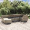 vidaXL 6 Piece Garden Lounge Set with Cushions Grey Poly Rattan