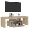 vidaXL TV Cabinet with LED Lights Sonoma Oak 120x35x40 cm