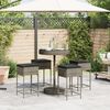 vidaXL 5 Piece Garden Bar Set with Cushions Grey Poly Rattan