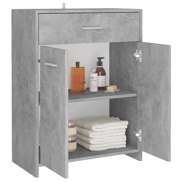 vidaXL Bathroom Cabinet Concrete Grey 60x33x80 cm Engineered Wood