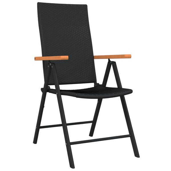 vidaXL 3 Piece Garden Dining Set Black