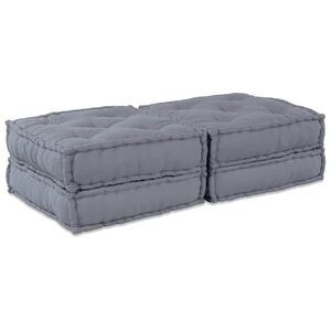 vidaXL Modular Sofa Unit 2 pcs Fabric Grey 140 x 70 x 36 cm