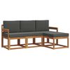 vidaXL Outdoor Sofa Set with Cushion 4 pcs Natural and Anthracite