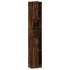 vidaXL Bathroom Cabinet Smoked Oak 32x25.5x190 cm Engineered Wood