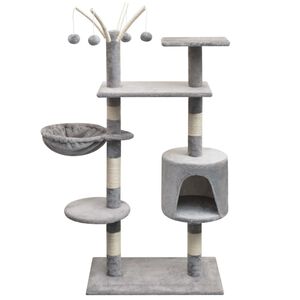 vidaXL Cat Tree with Sisal Scratching Posts 125 cm Grey