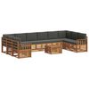 vidaXL Outdoor Sofa Set with Cushion 11 pcs Natural and Anthracite