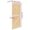 vidaXL Door NARVIK Natural 100 x 210 cm Solid Pine Wood