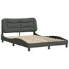 vidaXL Bed Frame without Mattress "Hvar" Dark Grey 137x190 cm Double Fabric