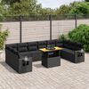 vidaXL 11 Piece Garden Sofa Set with Cushions Black Poly Rattan