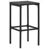 vidaXL Bar Stools with Cushions 4 pcs Black Poly Rattan