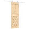 vidaXL Sliding Door Natural and White 70 x 210 cm Solid Pine Wood