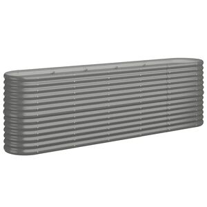 vidaXL Garden Raised Bed Galvanised Steel 224x40x68 cm Grey