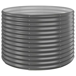 vidaXL Garden Raised Bed | Grey | Powder-coated steel | 100x100x68 cm | Durable
