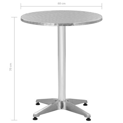 vidaXL Garden Table Silver 60x70 cm Aluminium