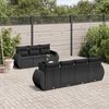 vidaXL 8 Piece Garden Sofa Set with Cushions Black Poly Rattan