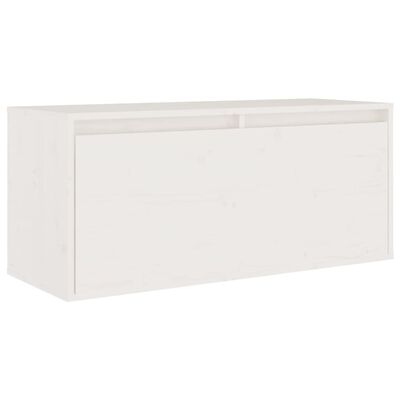 vidaXL Wall Cabinet White 80x30x35 cm Solid Wood Pine