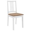 vidaXL Dining Chairs with Cushions 2 pcs White Solid Wood