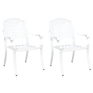 vidaXL Garden Chair 2 pcs White Aluminium