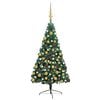 vidaXL Artificial Half Christmas Tree | Green, Shiny Gold, Matte Gold, Bronze
