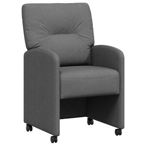 vidaXL Dining Chairs with Wheels 2 pcs Fabric Dark grey