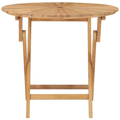 vidaXL Folding Garden Table Ø 85 cm Solid Teak Wood