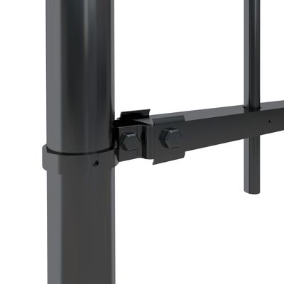 vidaXL Garden Fence with Hoop Top Steel 15.3x0.8 m Black