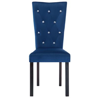 vidaXL Dining Chairs 4 pcs Dark Blue Velvet