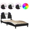 vidaXL Bed Frame "Viana" with LED without Mattress Black and White 90x190 cm
