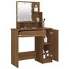 vidaXL Dressing Table with LED Brown Oak 86.5x35x136 cm