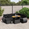 vidaXL 8 Piece Garden Sofa Set with Cushions Black Poly Rattan