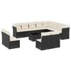 vidaXL 13 Piece Garden Sofa Set with Cushions Black Poly Rattan