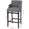 vidaXL Bar Stools 2 pcs Dark Grey Fabric