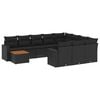 vidaXL 11 Piece Garden Sofa Set with Cushions Black Poly Rattan