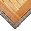 vidaXL Garden Table Grey 190x90x75 cm Poly Rattan and Acacia Wood