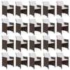 vidaXL 21 Piece Garden Dining Set with Cushions Brown Poly Rattan