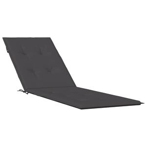 vidaXL Deck Chair Cushion Melange Anthracite (75+105)x50x4 cm Fabric