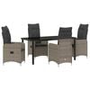 vidaXL Garden Dining Set 5 pcs Grey Poly Rattan