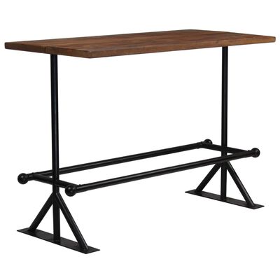 vidaXL Bar Table Solid Reclaimed Wood Dark Brown 150x70x107 cm