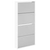 vidaXL Shoe Cabinet 4-Layer Mirror White 63x17x134 cm