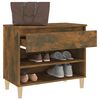 vidaXL Shoe Cabinet Smoked Oak 70x36x60 cm Engineered Wood