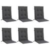 vidaXL Lowback Chair Cushions 6 pcs Melange Anthracite 100x50x4 cm Fabric