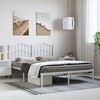 vidaXL Metal Bed Frame without Mattress with Headboard White 135x190cm