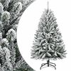 vidaXL Artificial Hinged Christmas Tree | Green and white | PVC, metal | Medium