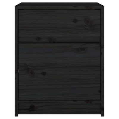 vidaXL Bedside Cabinets 2 pcs Black 40x31x50 cm Solid Pinewood