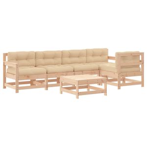 vidaXL 6 Piece Garden Lounge Set with Cushions Solid Wood